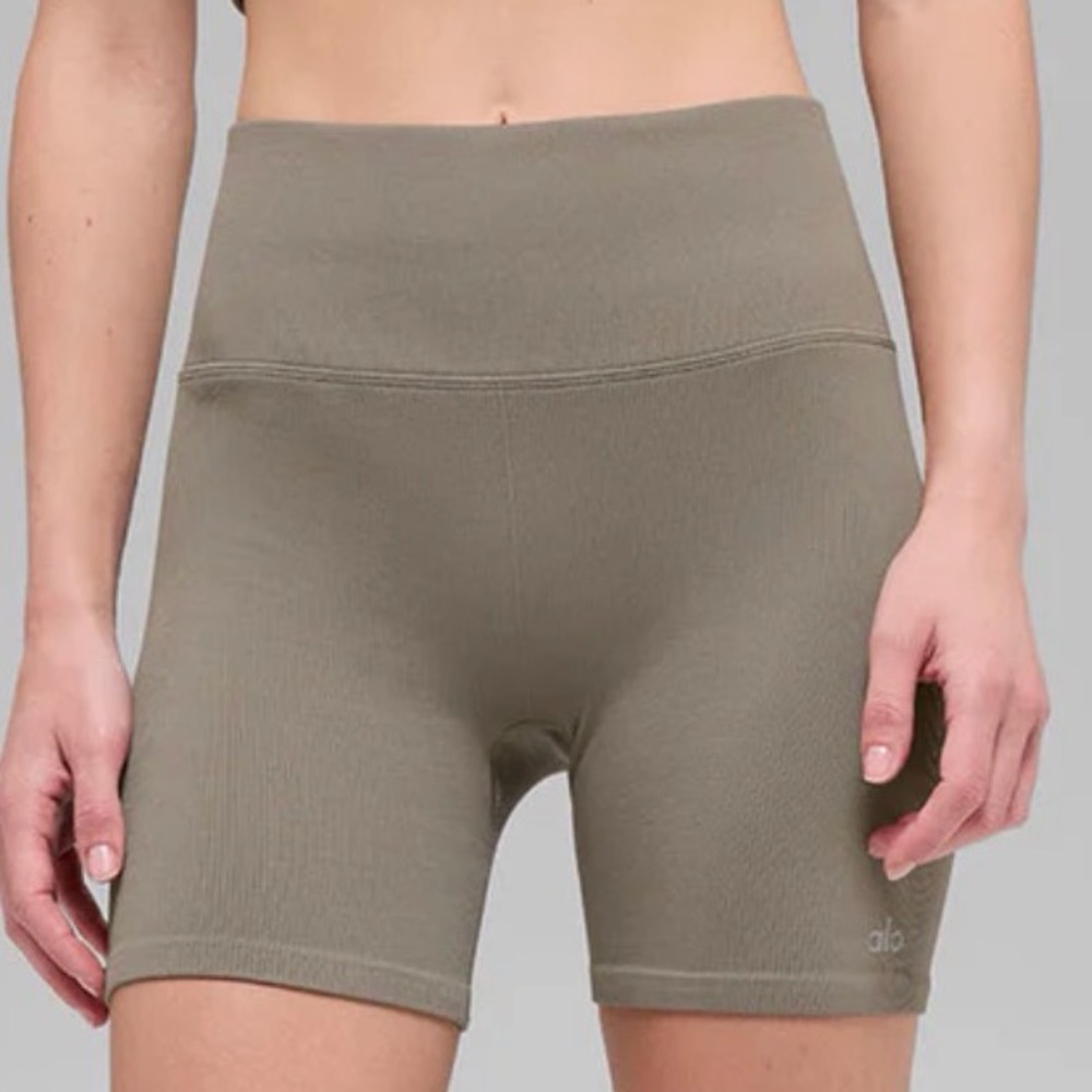 ALO Yoga Olive High-Waist Shorts